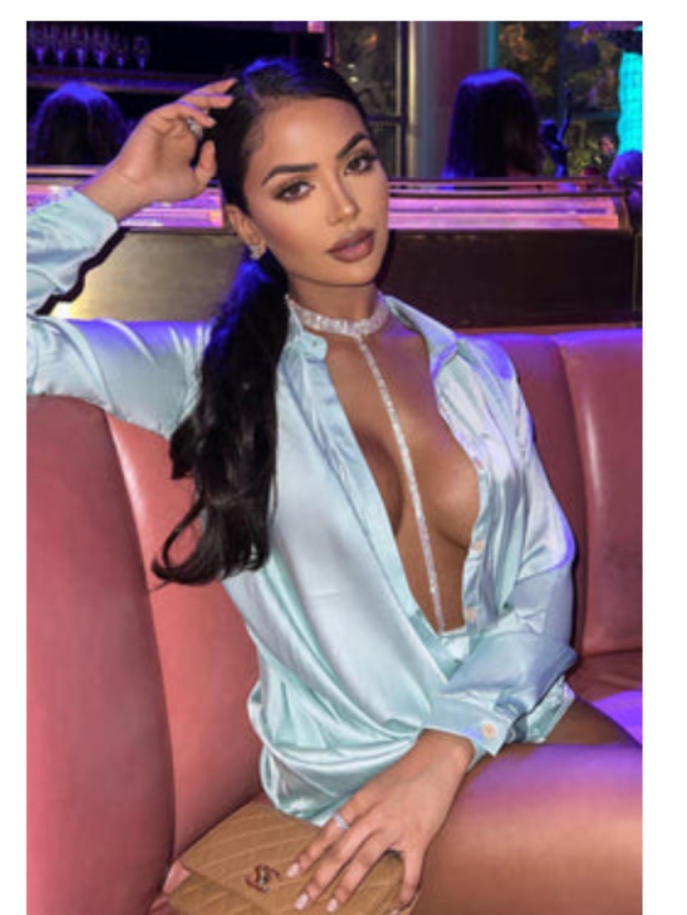 Fashion Nova Time Of Your Life Mint Satin Shirt Dress Size Large